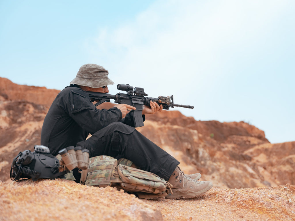 Olight OSIGHT R in an outdoor long-range shooting setup