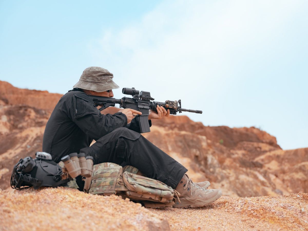 Olight OSIGHT R in an outdoor long-range shooting setup