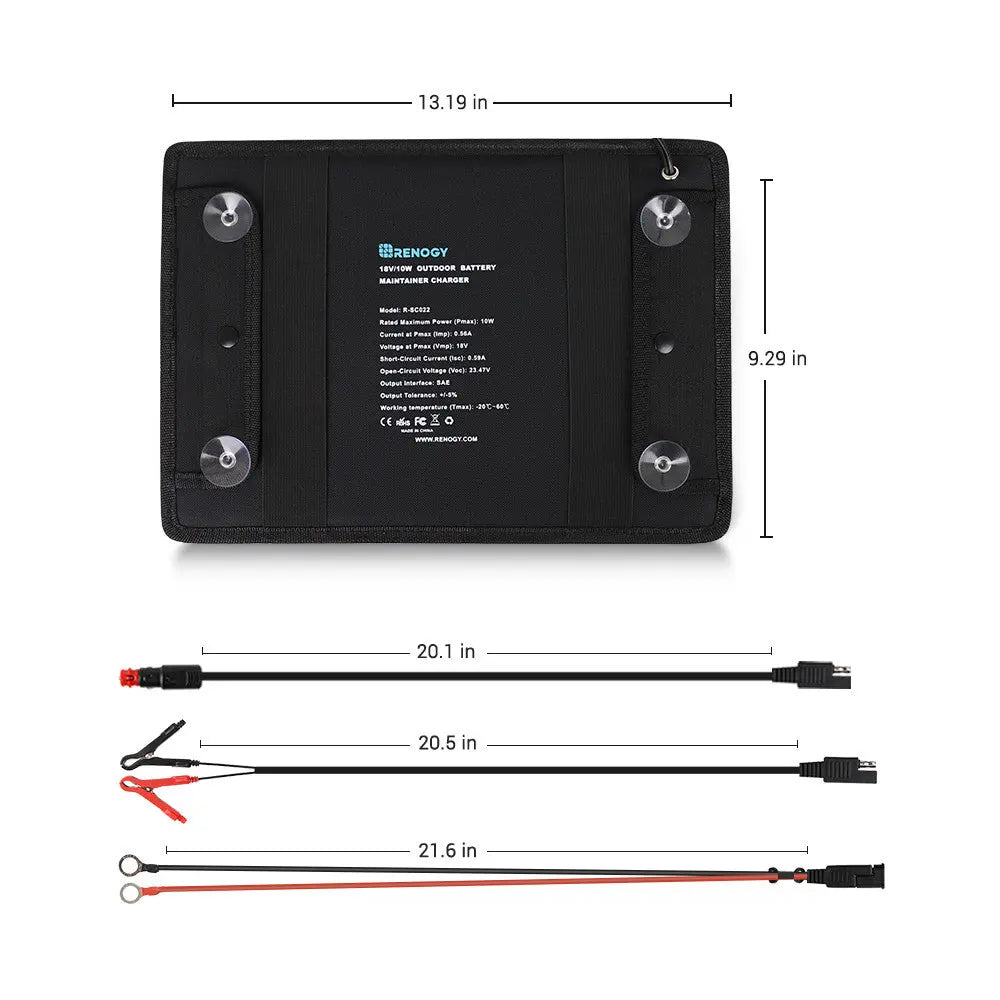 Renogy 10W Solar Battery Trickle Charger Maintainer connection kit