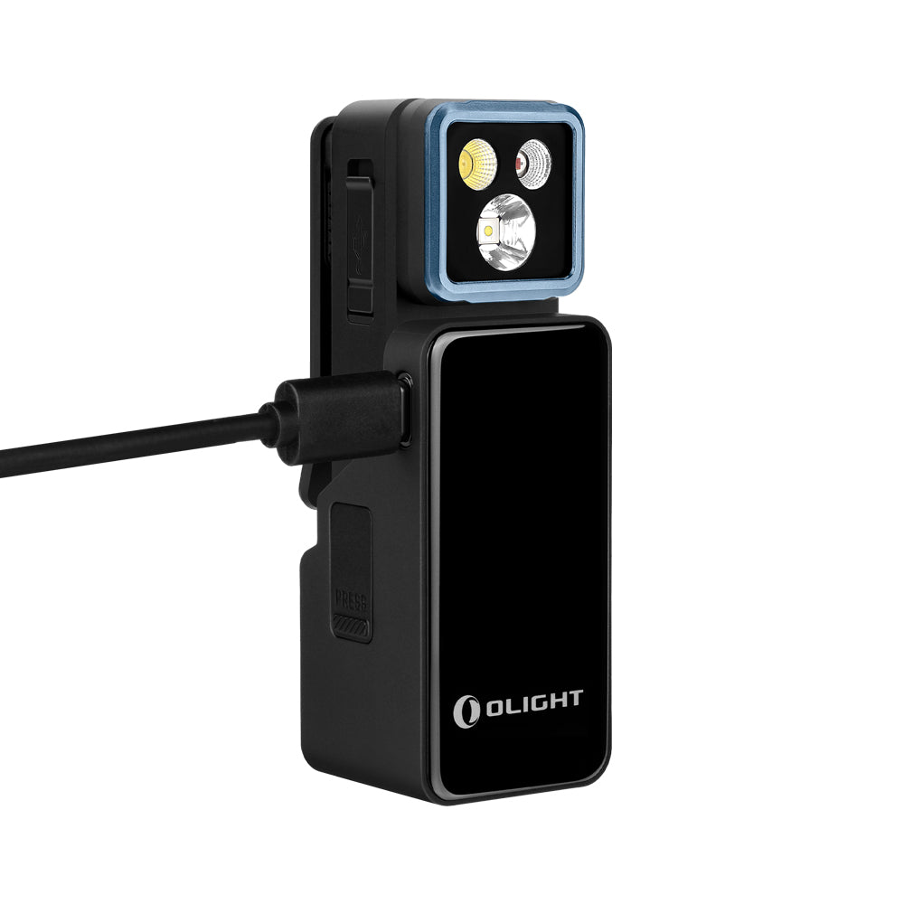 Olight Oclip 2 Pro Premium Black with Mobile Charging Dock detail view