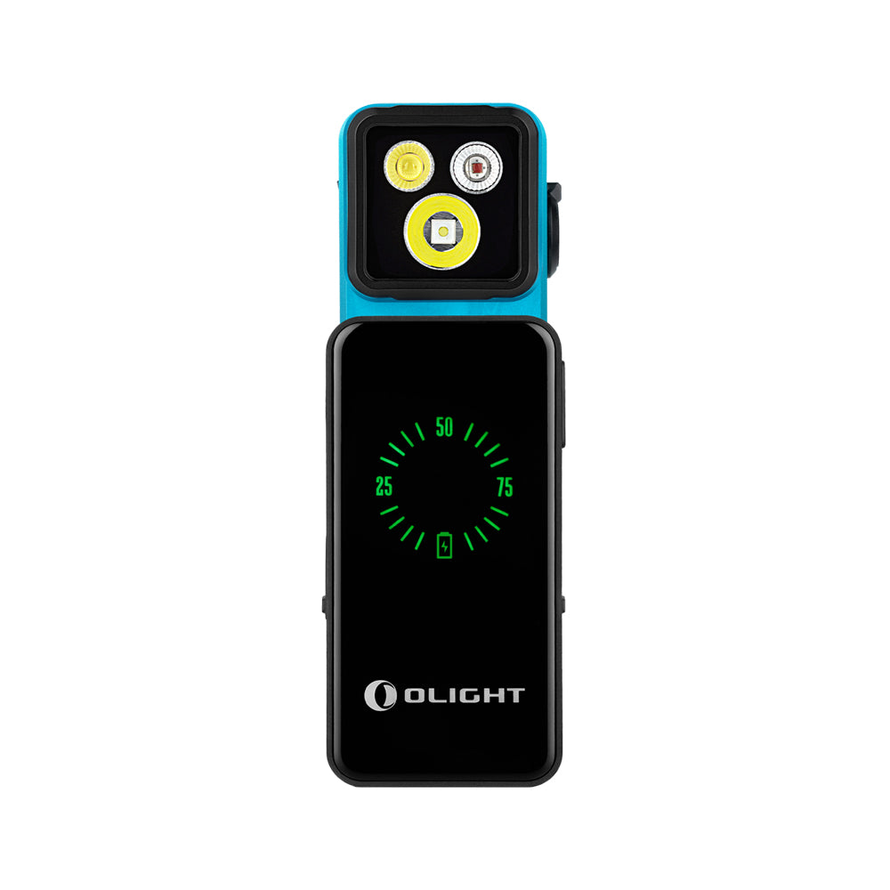 Olight Oclip 2 Pro Premium Tidal Blue with Mobile Charging Dock detail view