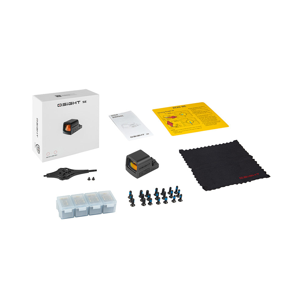 Olight OSIGHT SE red dot sight box contents and included accessories