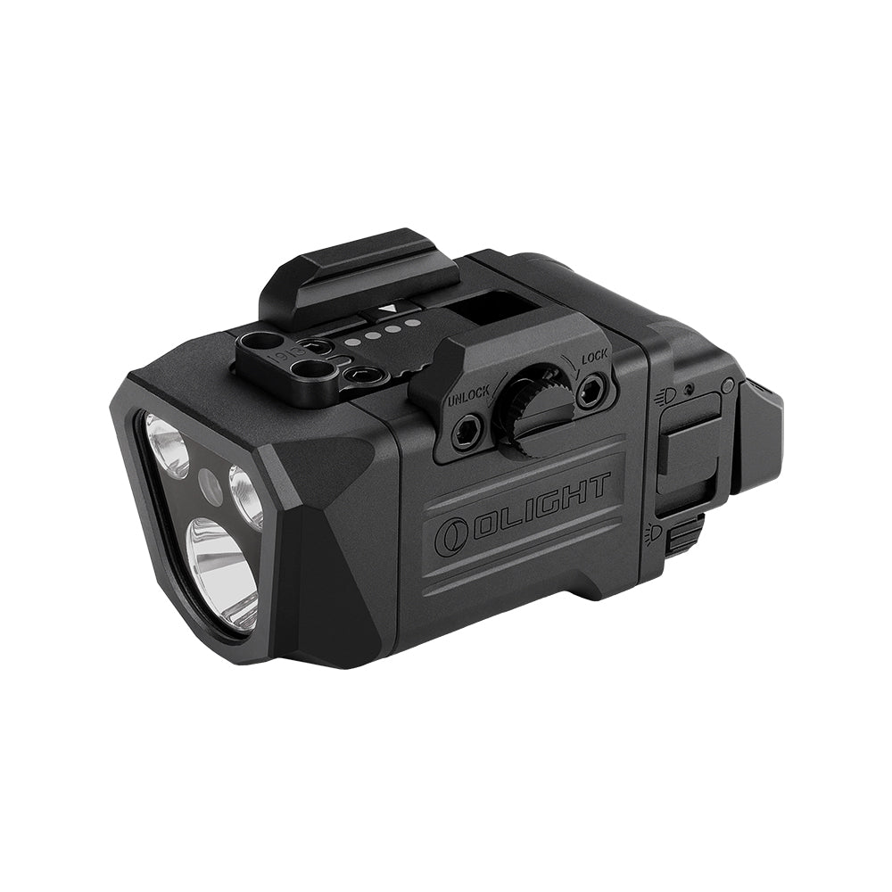 Olight PL X GL black rechargeable light and green laser clean product view