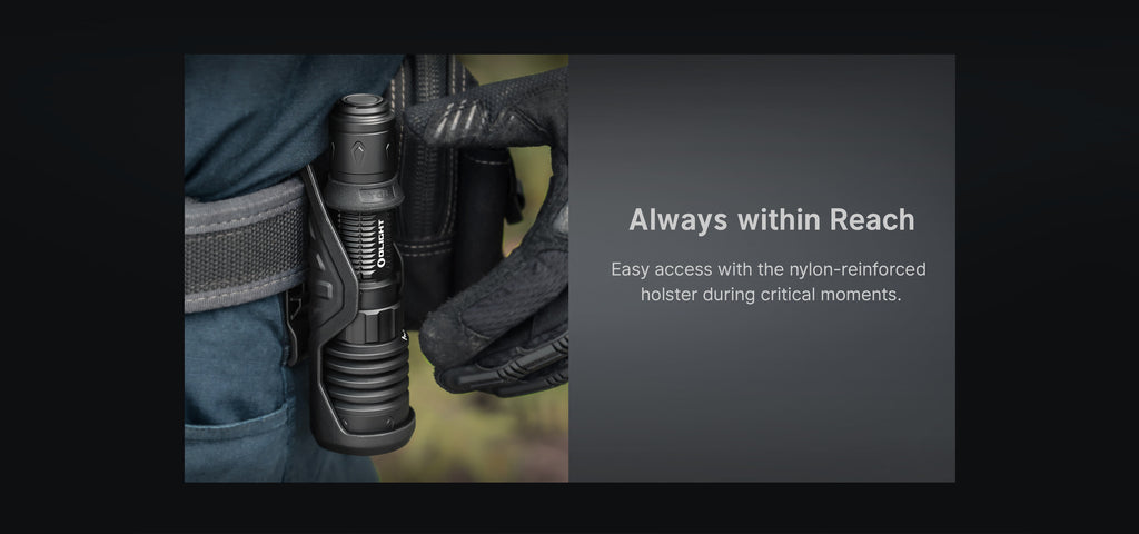 Olight Warrior X 4 reinforced holster access