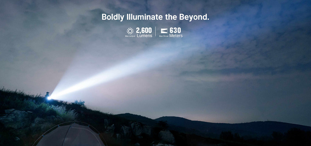 Olight Warrior X 4 2600 lumen 630 meter beam performance