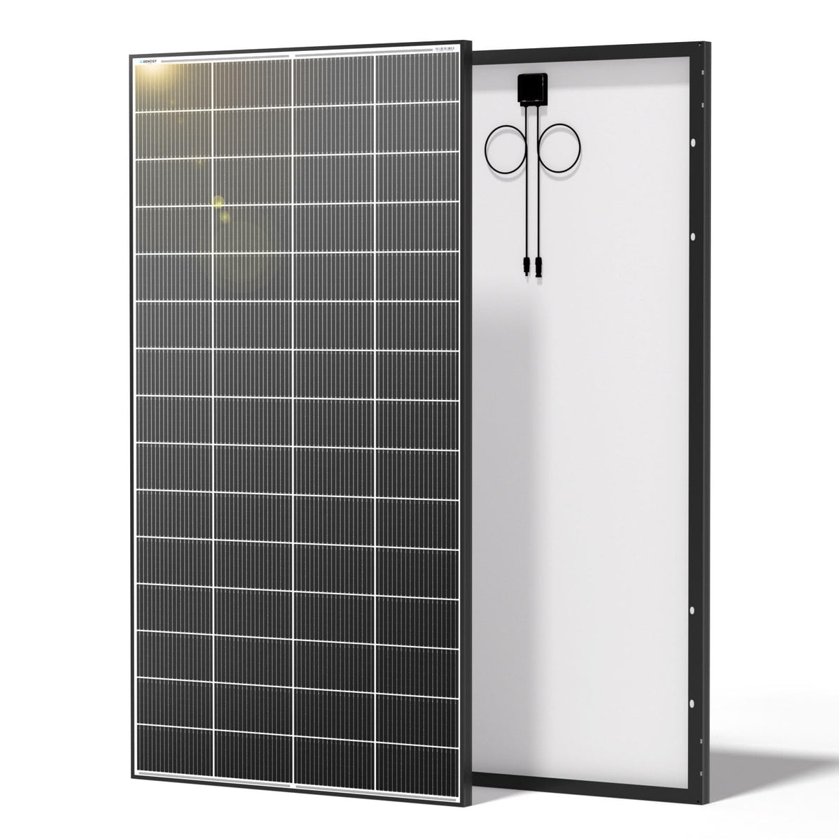 Renogy 320W N-Type rigid solar panel front and rear product view