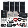 Renogy 400W complete solar kit with two AGM batteries, Rover 40A MPPT controller, 2000W inverter and battery monitor