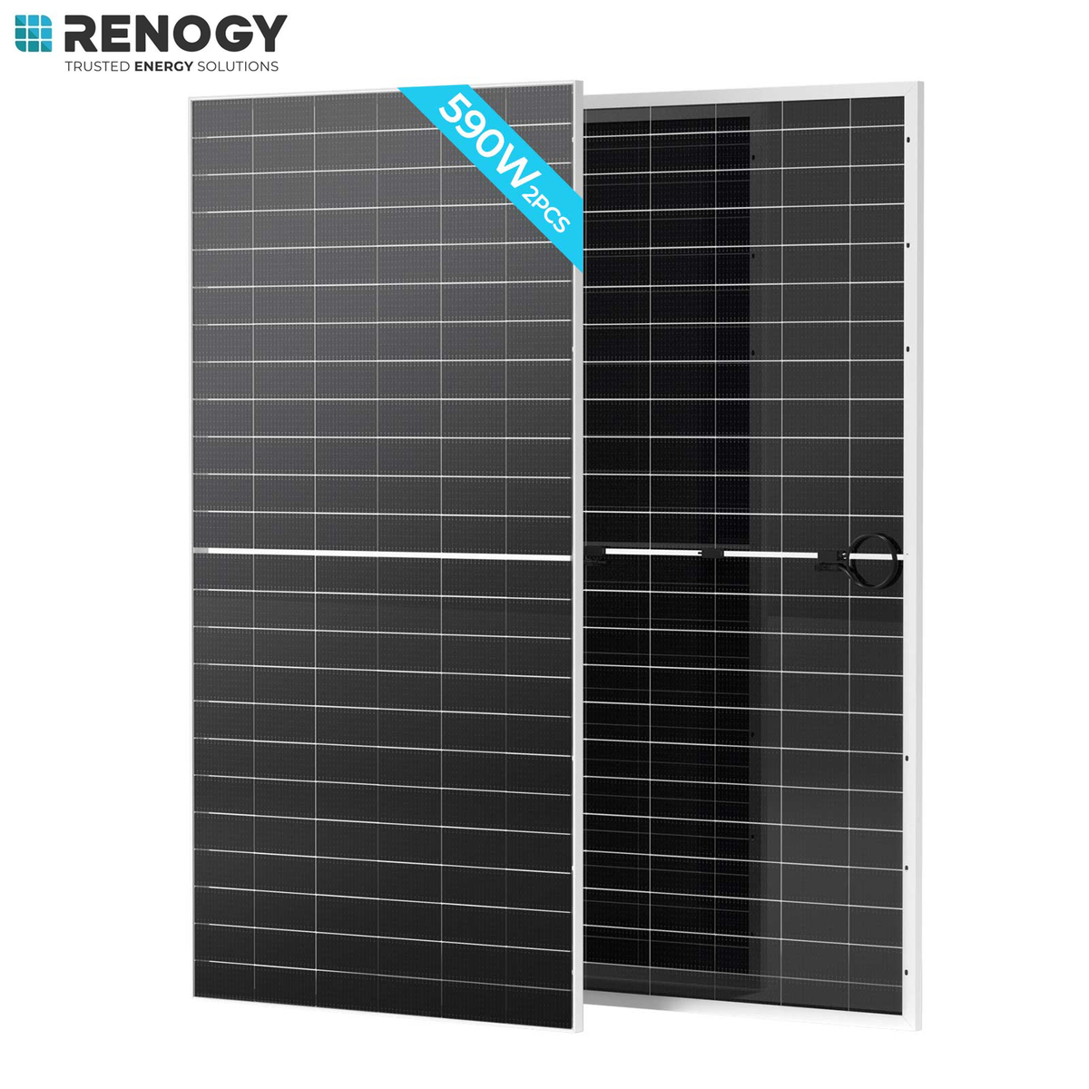 Renogy 590W N-Type bifacial solar panel 2-pack product view