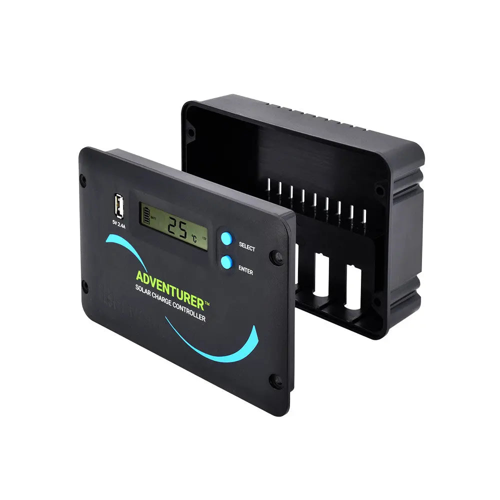 Renogy Adventurer Li 30A PWM charge controller display and controls