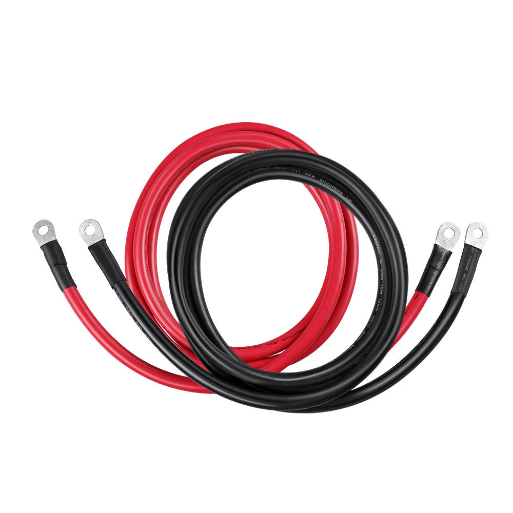 Renogy 5ft 4AWG Battery Inverter Cable Pair — 3/8 in Lugs