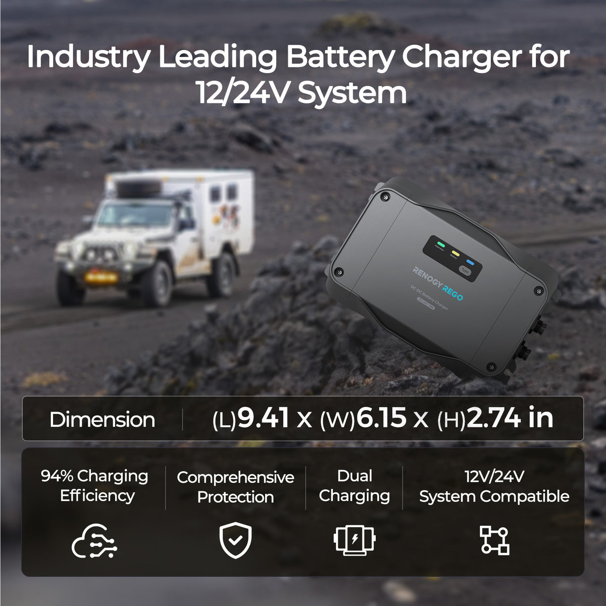 Renogy REGO 12V/24V 30A bidirectional DC-DC battery charger RBC2115DS-21W-G1-US