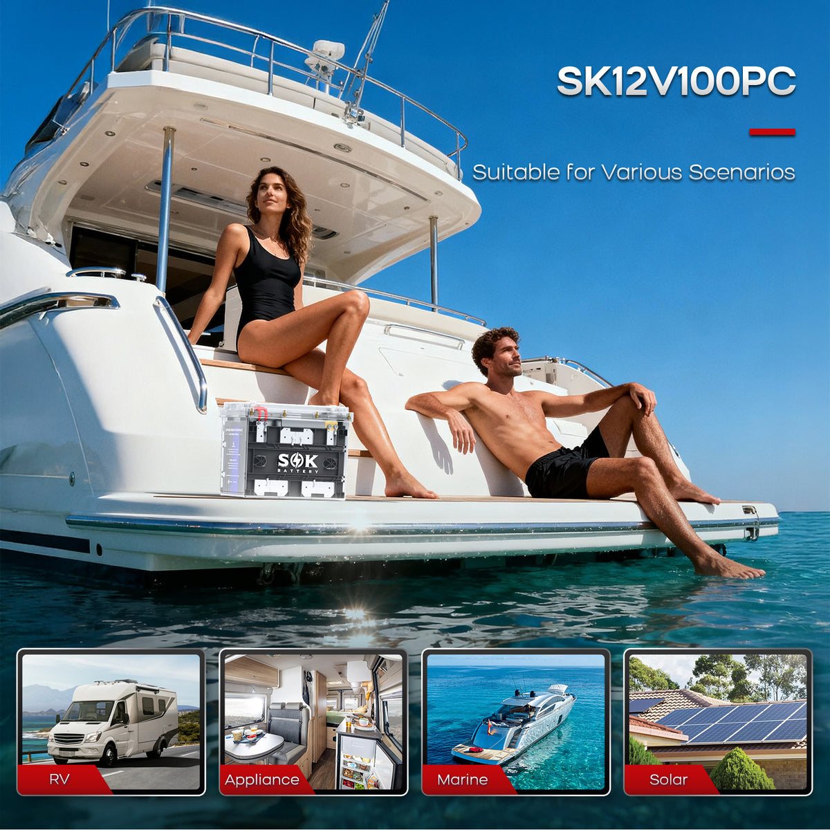 SOK SK12V100PC LiFePO4 battery application examples