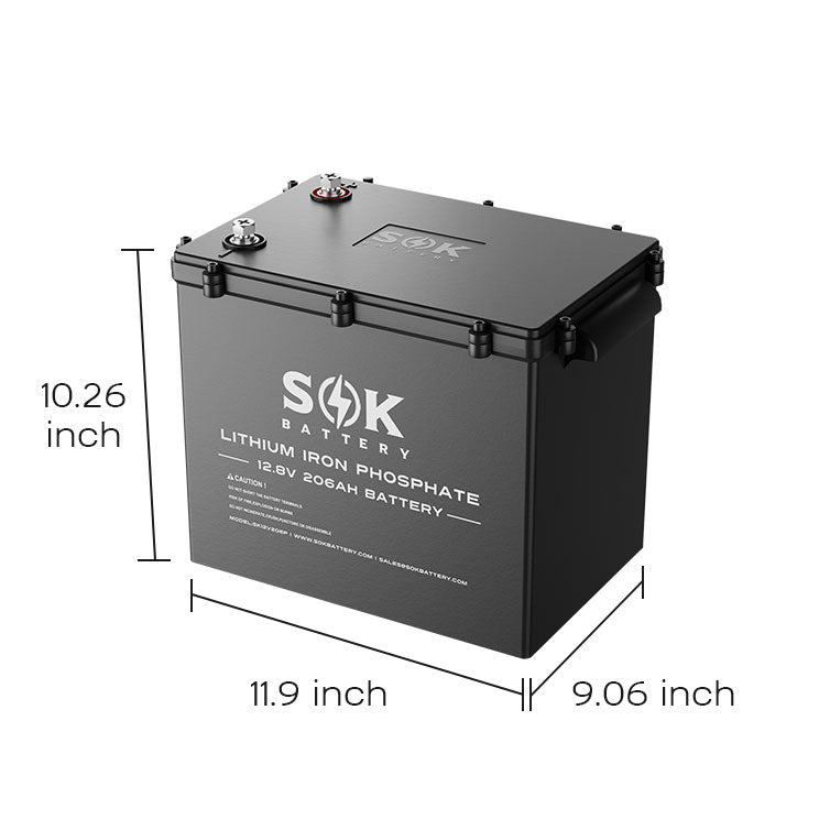 SOK SK12V206PH sealed marine-grade LiFePO4 battery alternate manufacturer view