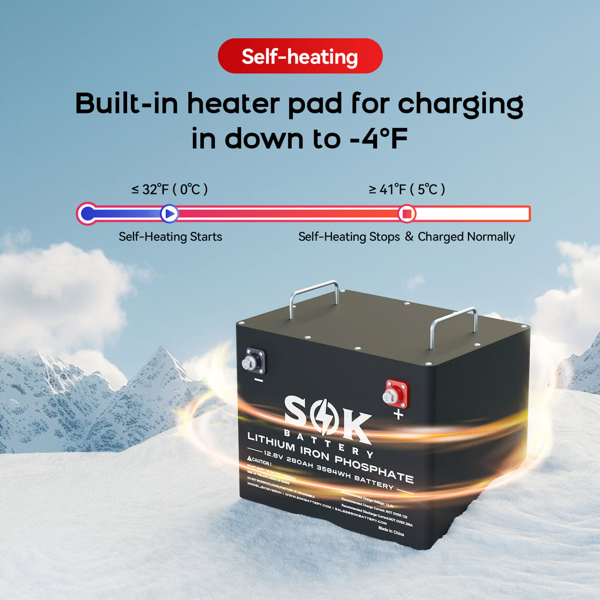 SOK SK12V280H heated battery low-temperature capability