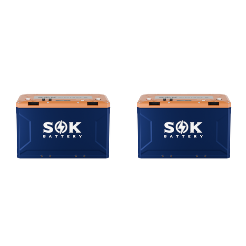 2 pack SOK SK24V150PH 24V 150Ah heated LiFePO4 batteries with Victron CAN