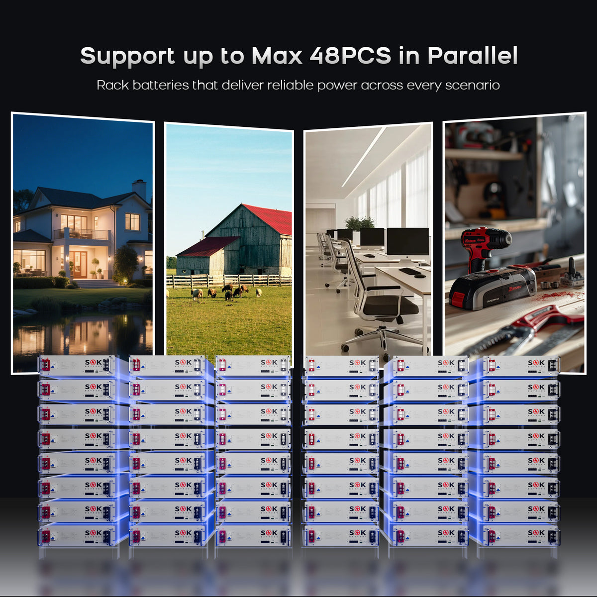 SOK SK48V100N expandable rack battery system capability