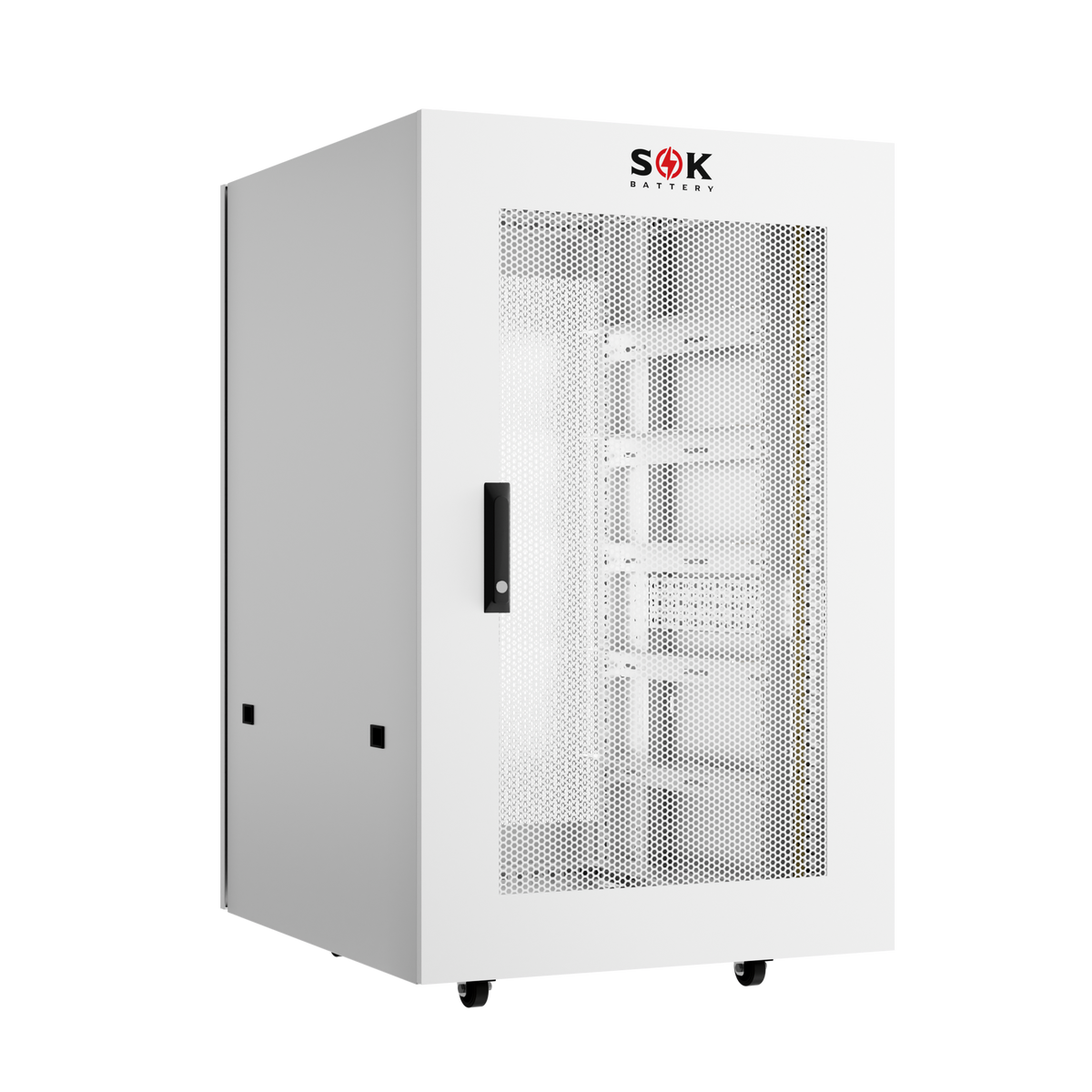 SOK battery cabinet for 48V 100Ah rack batteries used in the 51.2kWh system