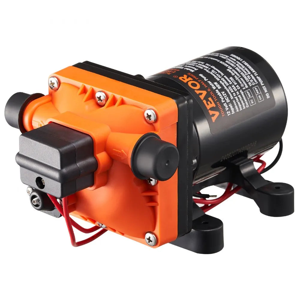 VEVOR 12V Diaphragm Pump, 3 GPM (11.36 L/min), 4-Chamber 12 Volt DC Water Pump with Automatic Pressure Switch 40-100 PSI Adjustable
