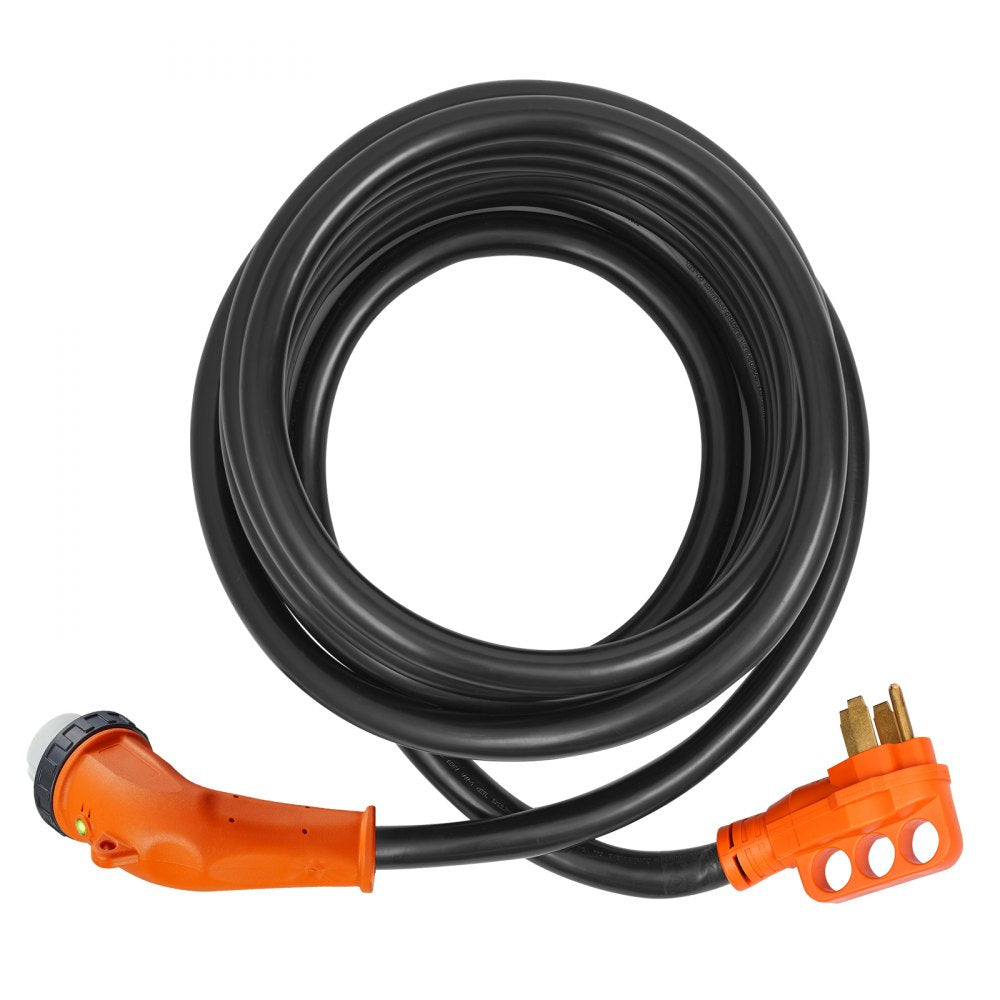 VEVOR 30 Feet RV Power Cord, 50 Amp, Heavy Duty STW 6/3 + 8/1 Generator Cord, NEMA 14-50P Male NEMA SS2-50R Female Plug