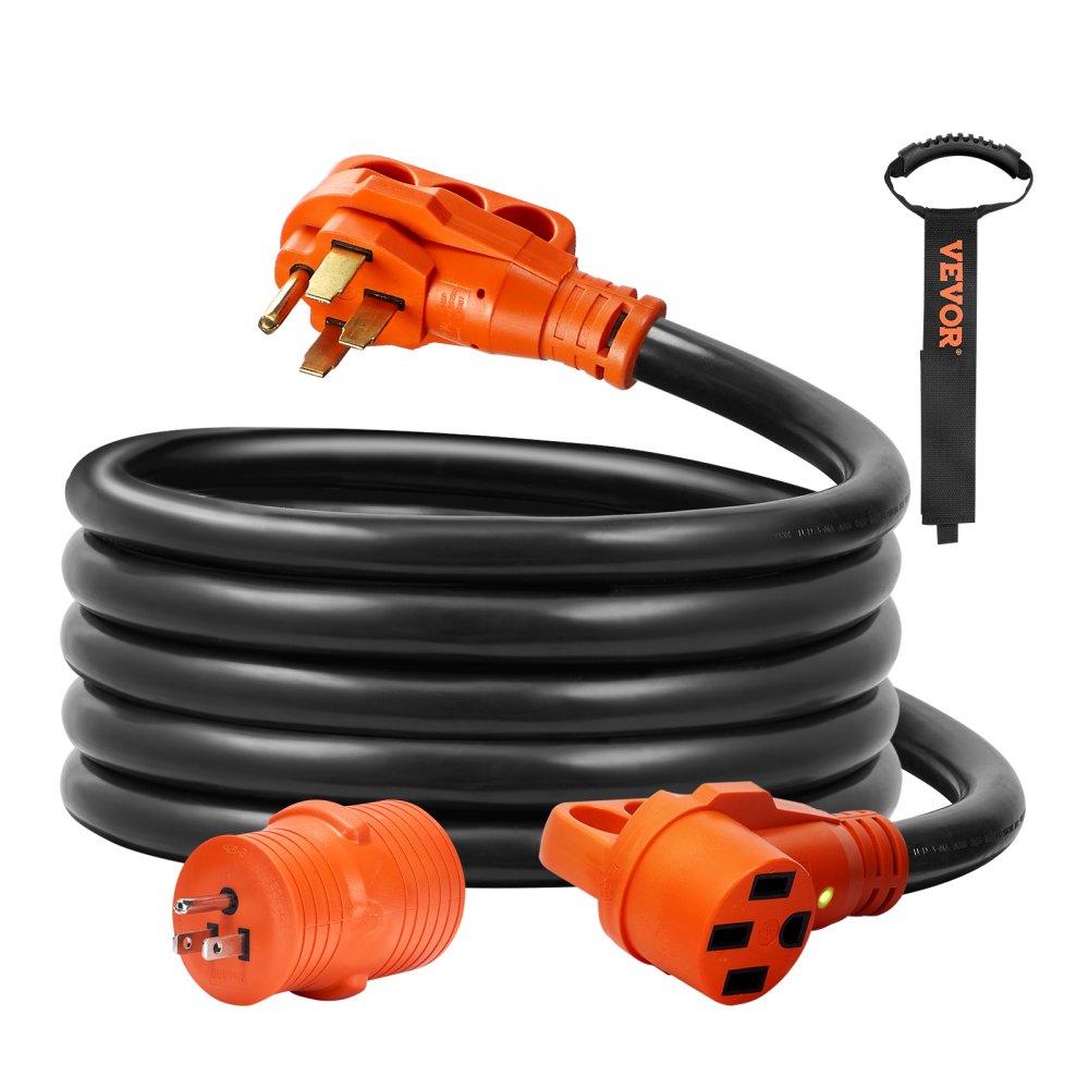 VEVOR 15 ft RV Extension Cord, 50 Amp, Heavy Duty STW RV Power Cord, NEMA 14-50R Female NEMA 14-50P Male Plug