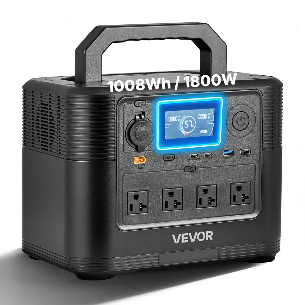 VEVOR 1800W 1008Wh LiFePO4 portable power station