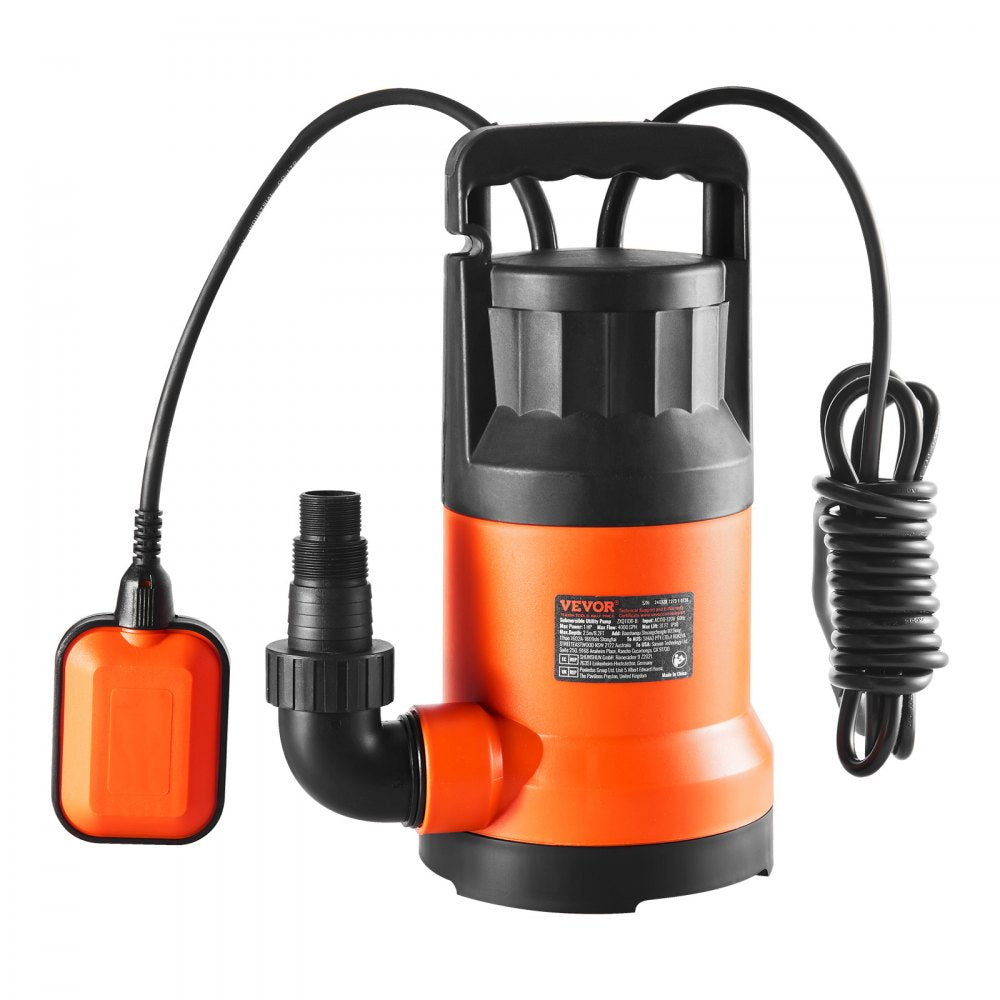 VEVOR 1 HP 4000 GPH submersible utility pump